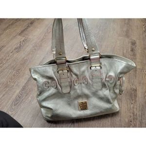 Dooney & Bourke Chiara Gold Metallic Leather Large Tote Purse Shoulder Bag